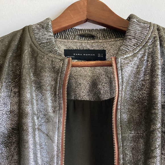 Zara shiny bomber jacket size Small - Picture 2 of 8